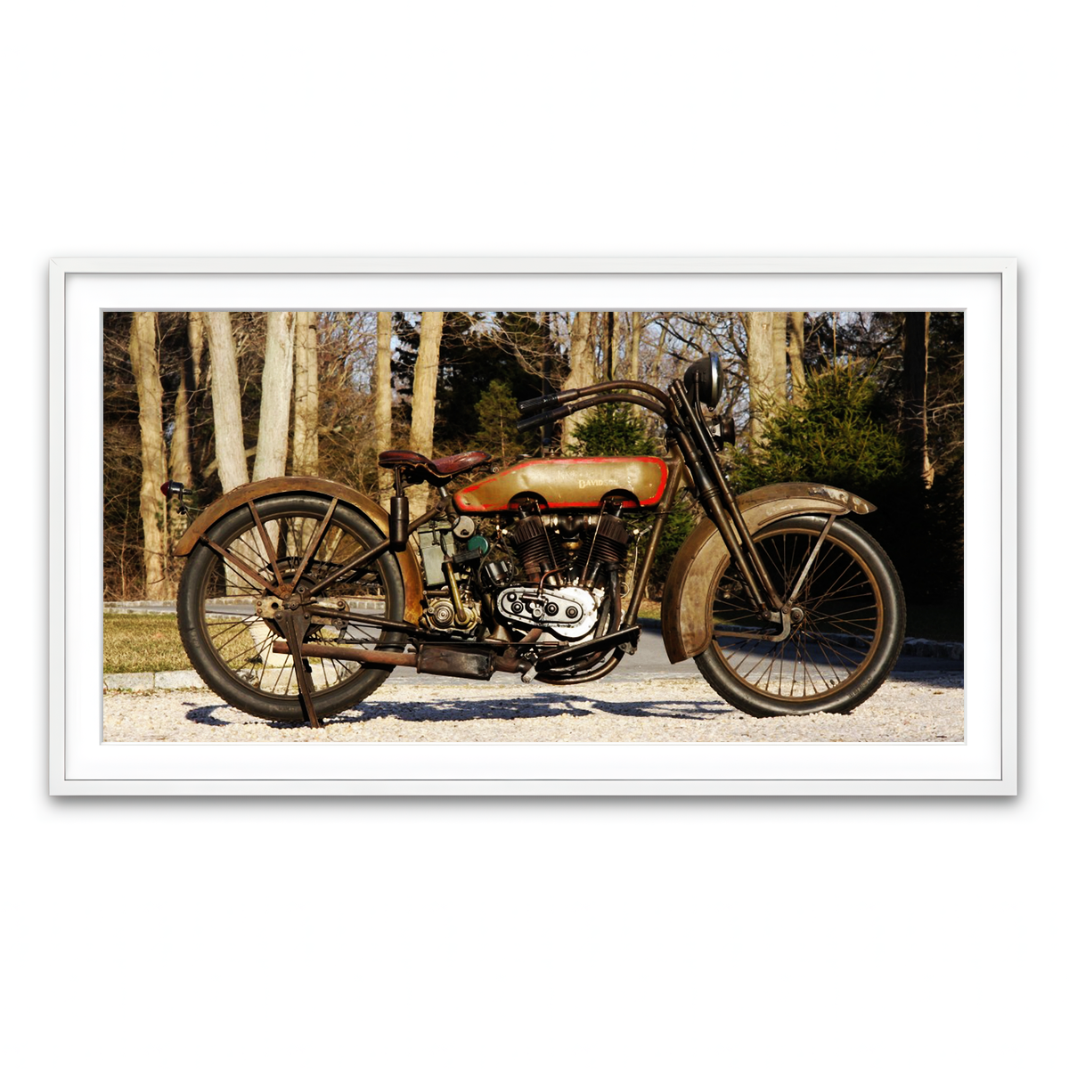 Framed Print 2x1 White