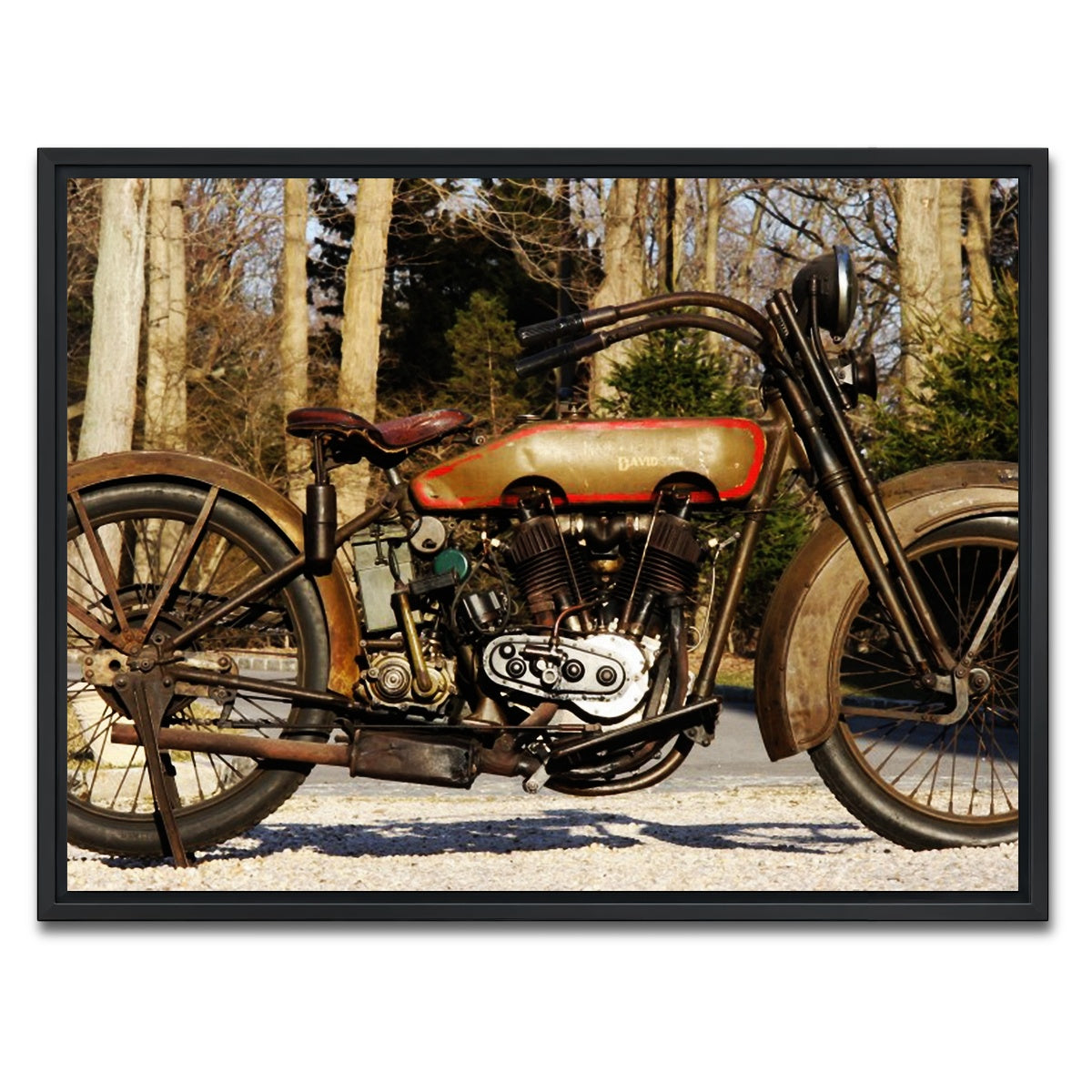 AUTO-MOCKUP WHITE | 1920's Harley Davidson | 1 Piece | Black Framed Canvas | group=4x3