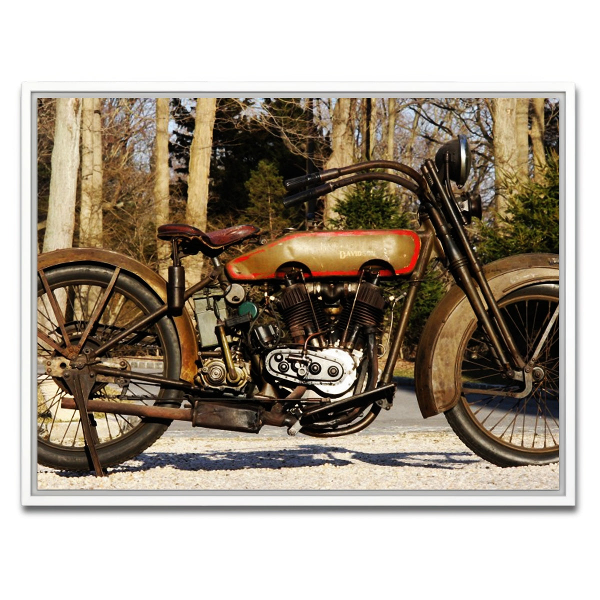AUTO-MOCKUP WHITE | 1920's Harley Davidson | 1 Piece | White Framed Canvas | group=4x3