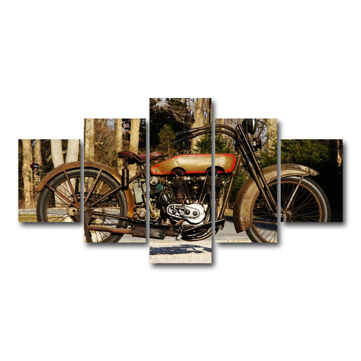 AUTO-MOCKUP WHITE | 1920's Harley Davidson | 5 Piece | Gallery Wrap Canvas | group=5_short