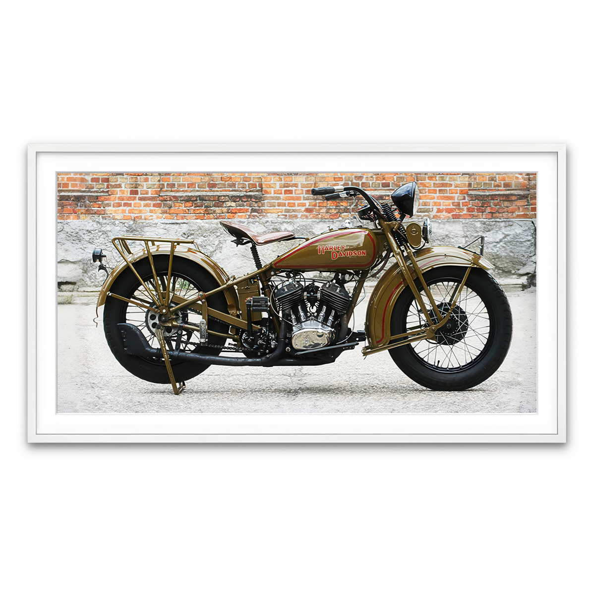 Framed Print 2x1 White