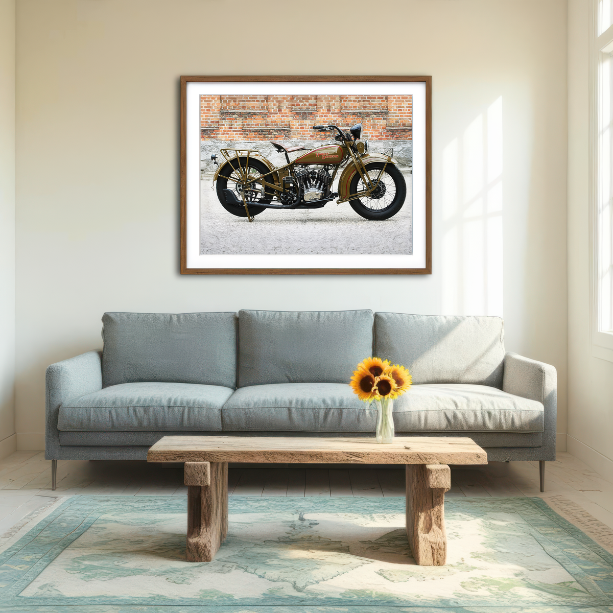 AUTO-MOCKUP ROOM | 1930's Harley Davidson Wall Art