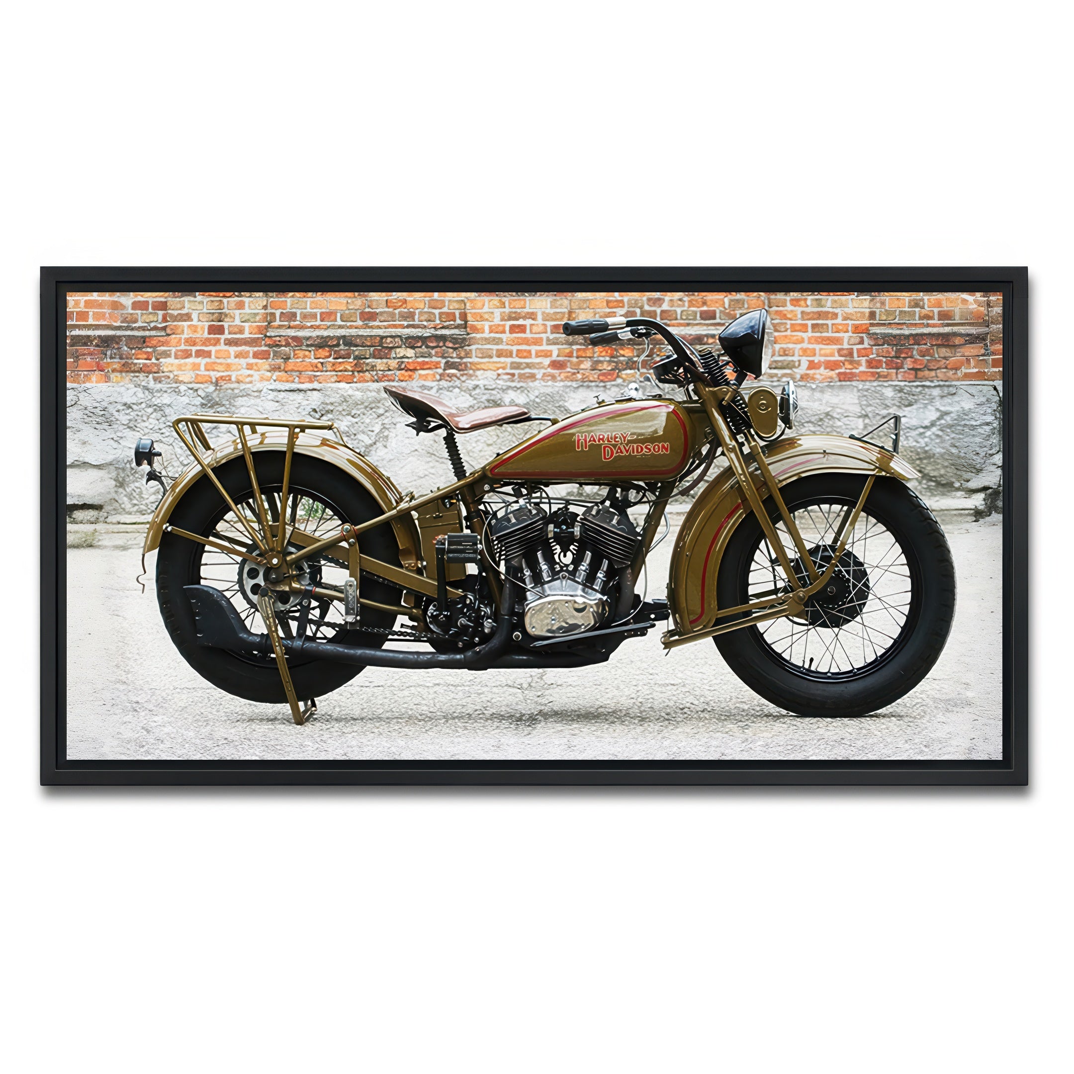 AUTO-MOCKUP WHITE | 1930's Harley Davidson | 1 Piece | Black Frame | group=2x1