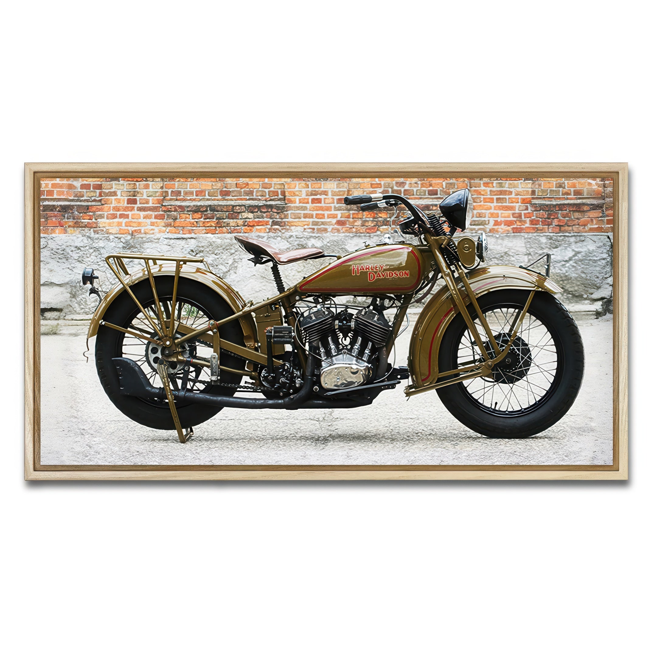 AUTO-MOCKUP WHITE | 1930's Harley Davidson | 1 Piece | Natural Frame | group=2x1