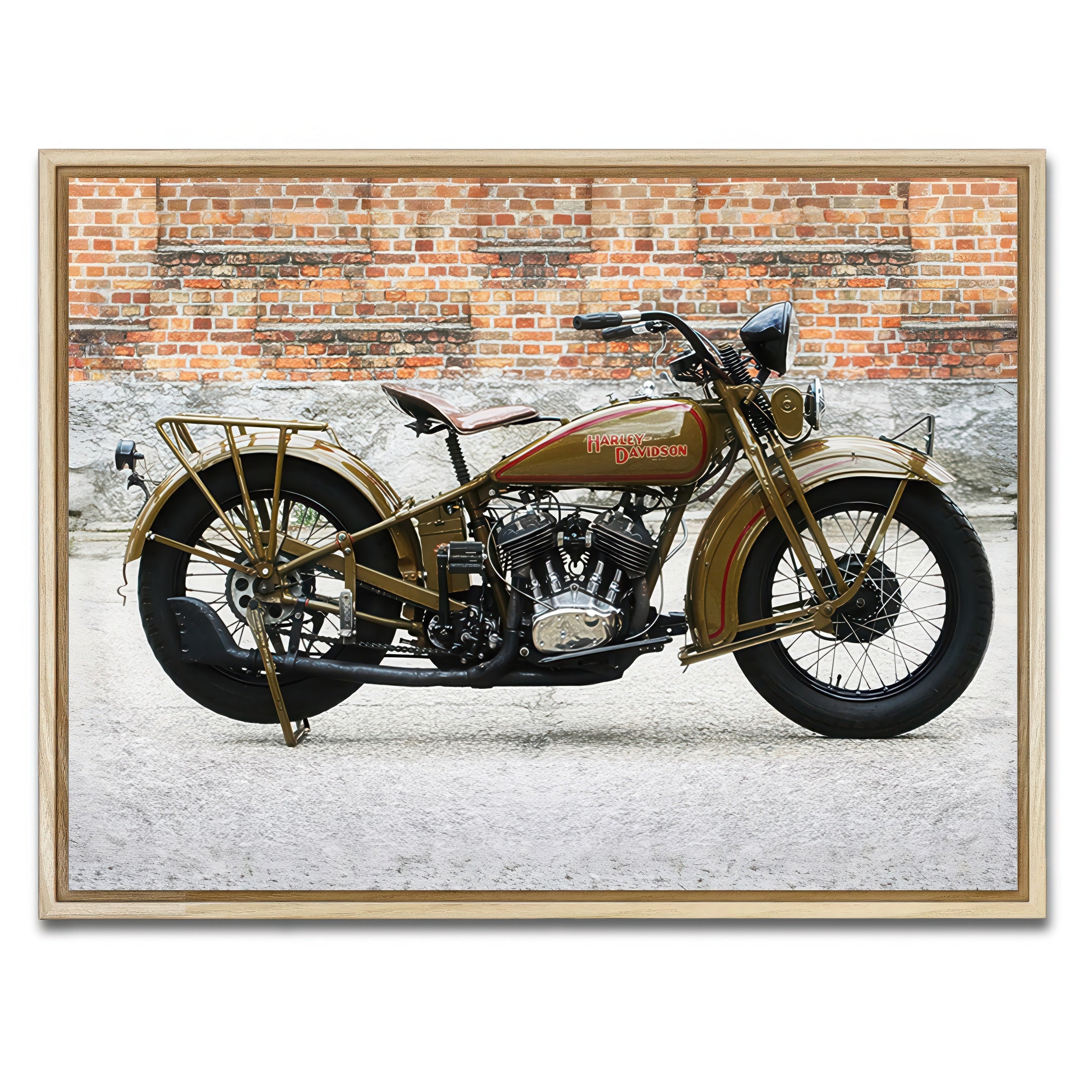 AUTO-MOCKUP WHITE | 1930's Harley Davidson | 1 Piece | Natural Frame | group=4x3