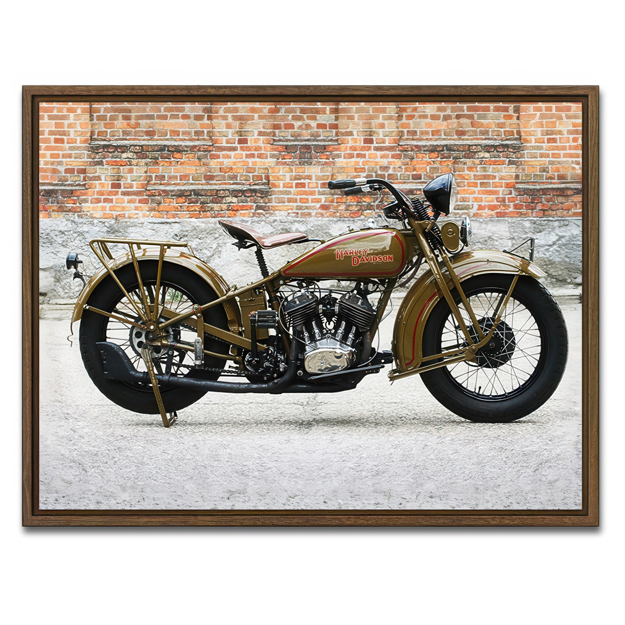 AUTO-MOCKUP WHITE | 1930's Harley Davidson | 1 Piece | Walnut Frame | group=4x3