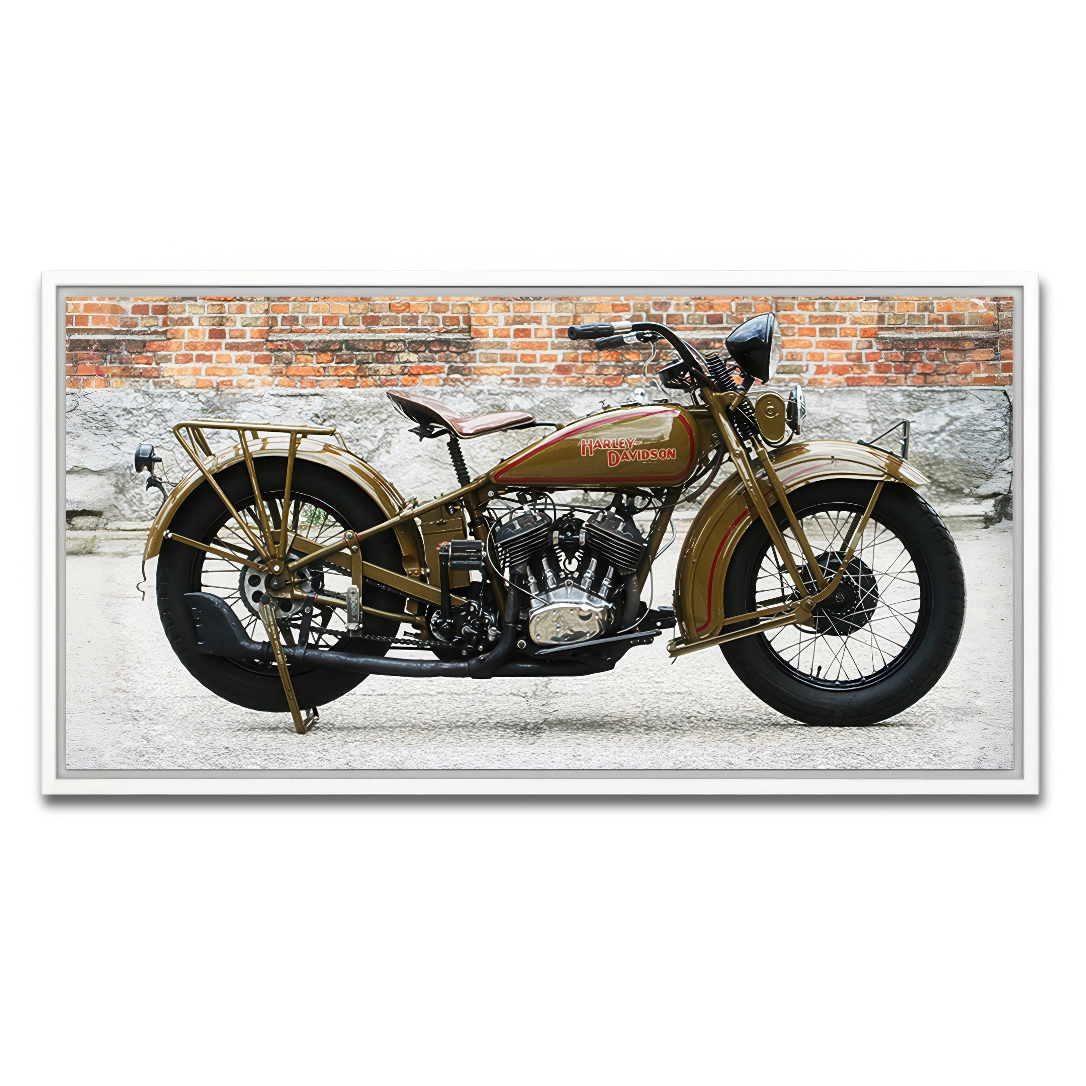 AUTO-MOCKUP WHITE | 1930's Harley Davidson | 1 Piece | White Frame | group=2x1