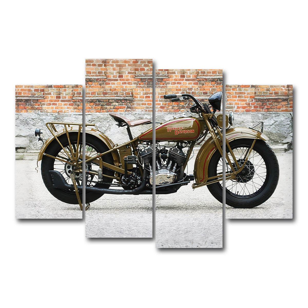 AUTO-MOCKUP WHITE | 1930's Harley Davidson | 4 Piece | Gallery Wrapped | group=4_short