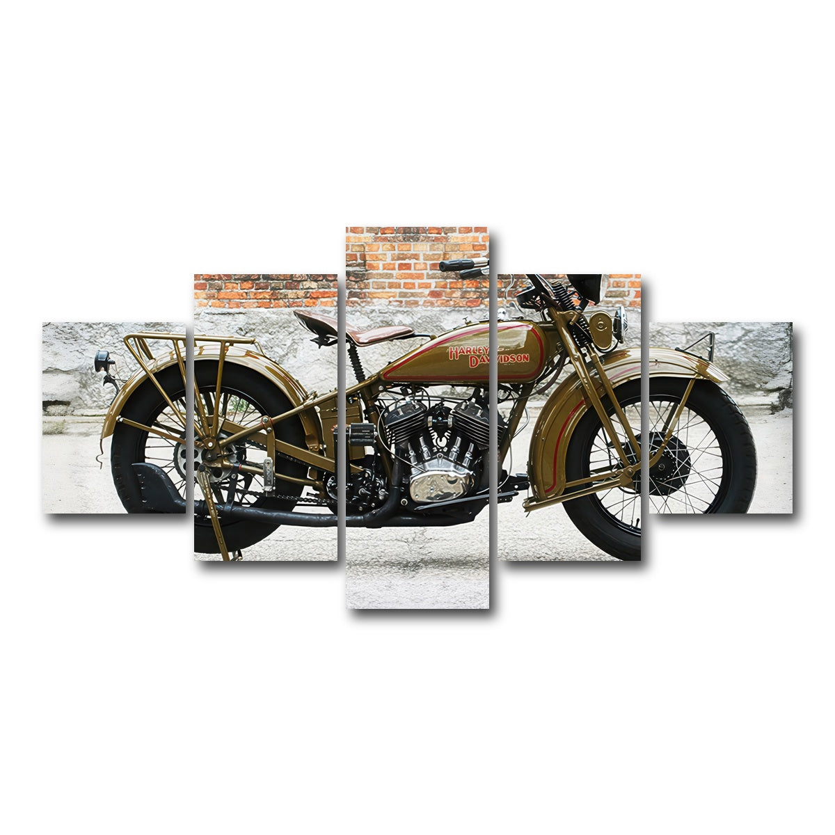 AUTO-MOCKUP WHITE | 1930's Harley Davidson | 5 Piece | Gallery Wrapped | group=5_short