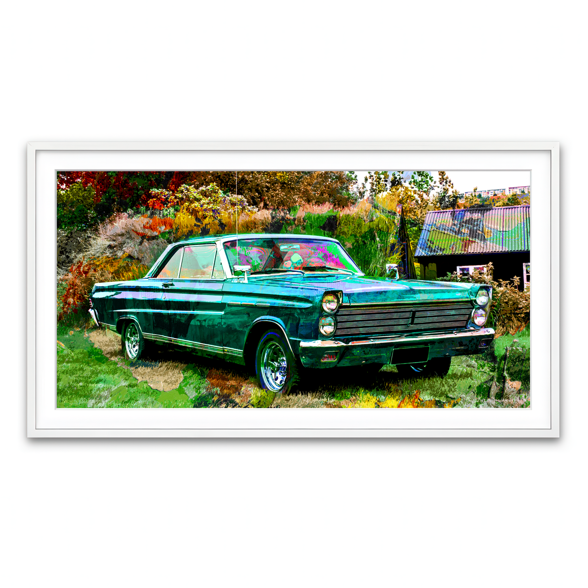 Framed Print 2x1 White