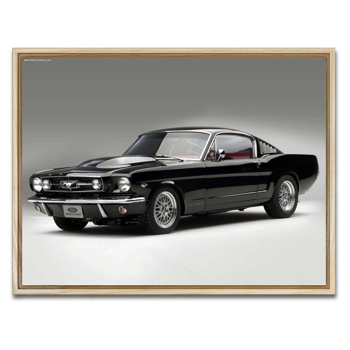 AUTO-MOCKUP WHITE | 1965 Mustang Fastback | 1 Piece | Natural Framed Canvas | group=4x3