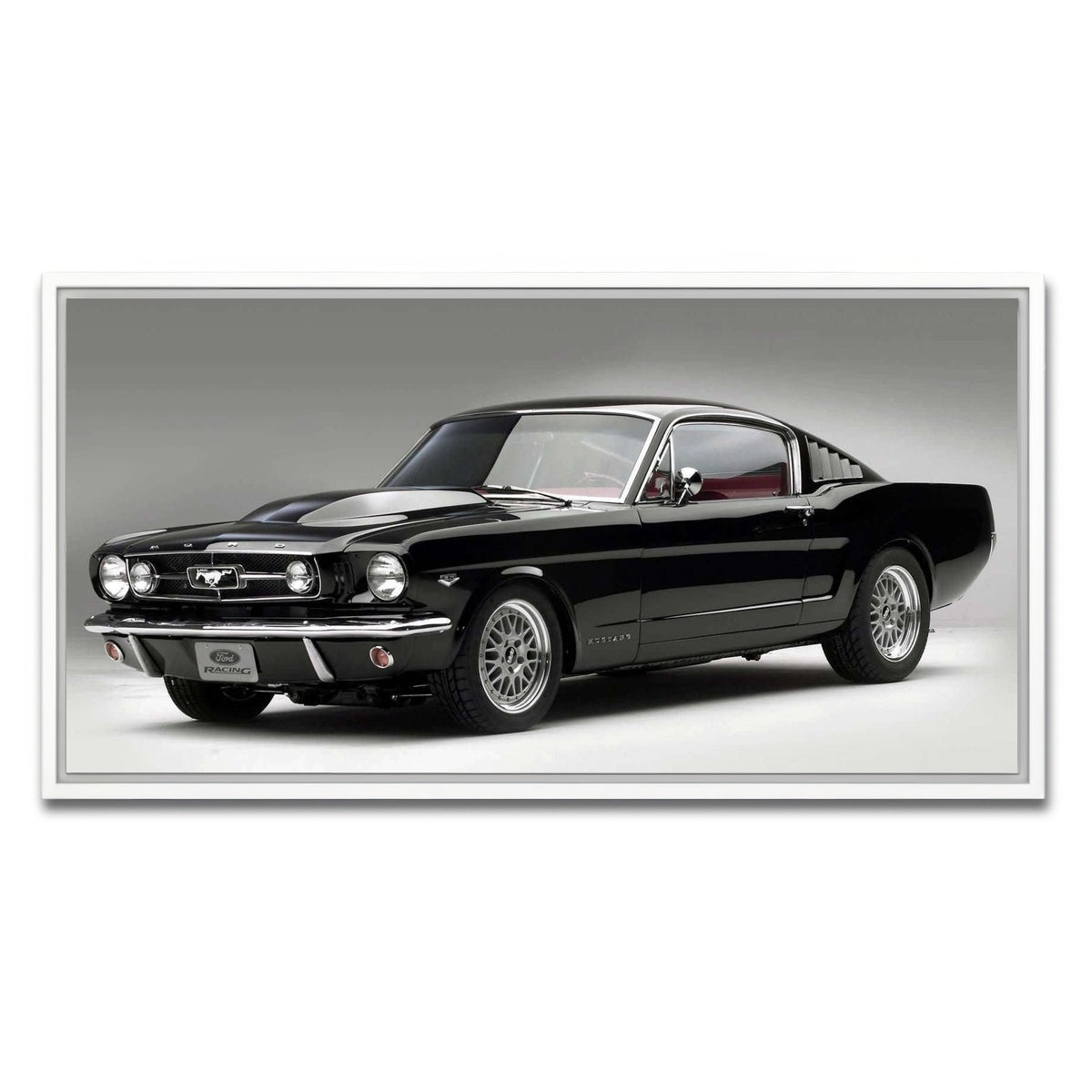 AUTO-MOCKUP WHITE | 1965 Mustang Fastback | 1 Piece | White Framed Canvas | group=2x1