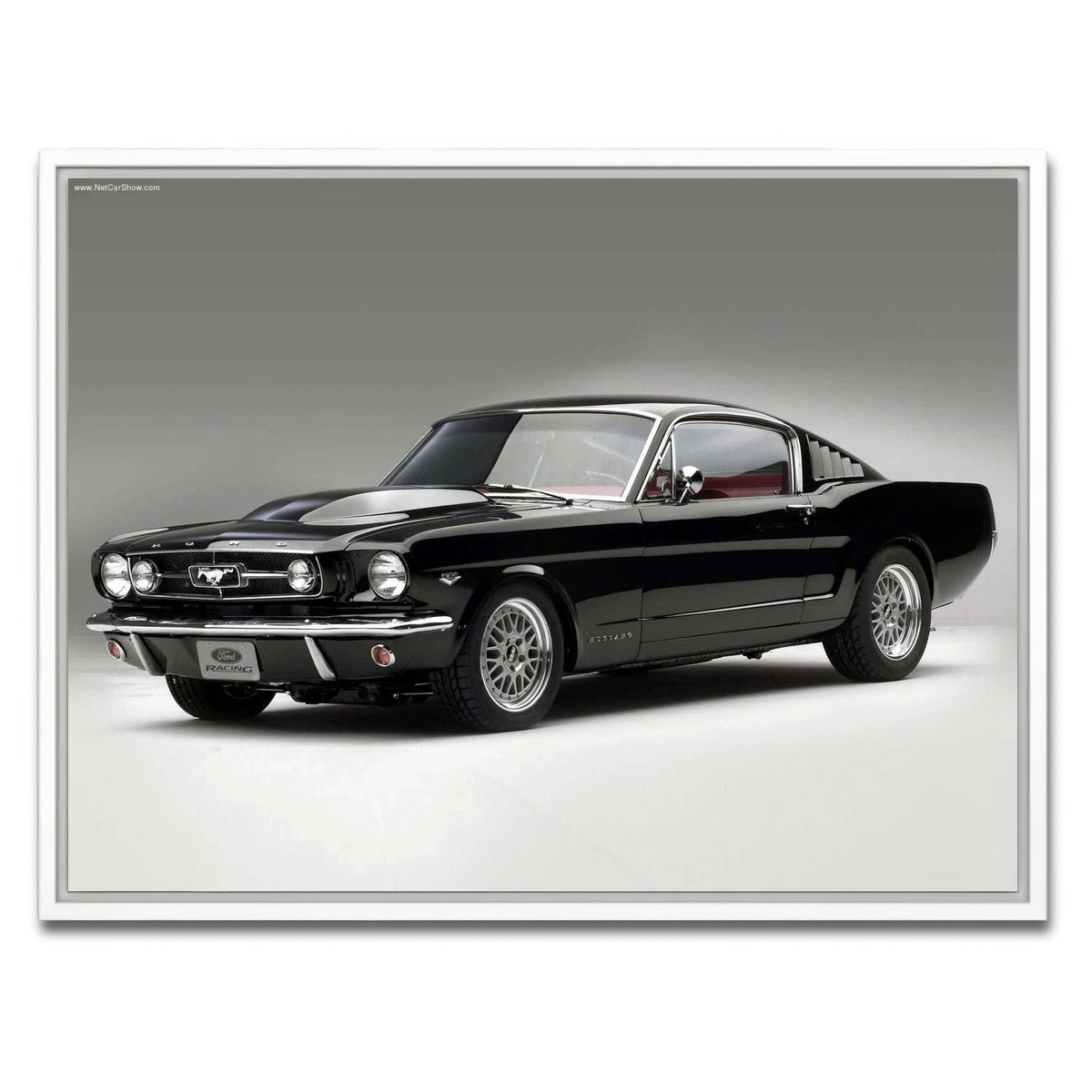 AUTO-MOCKUP WHITE | 1965 Mustang Fastback | 1 Piece | White Framed Canvas | group=4x3