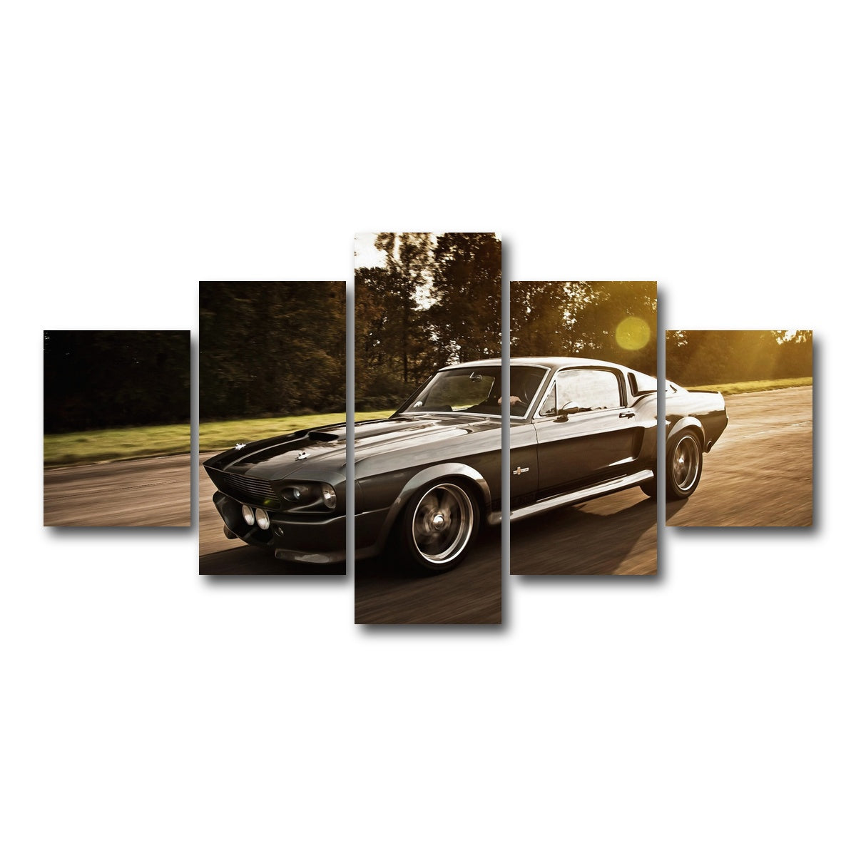 AUTO-MOCKUP WHITE | 1967 Mustang Shelby GT500 Eleanor | 5 Piece | Gallery Wrap Canvas | group=5_short