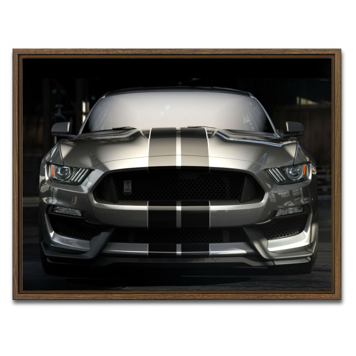 AUTO-MOCKUP WHITE | 2018 Shelby GT350 | 1 Piece | Walnut Framed Canvas | group=4x3