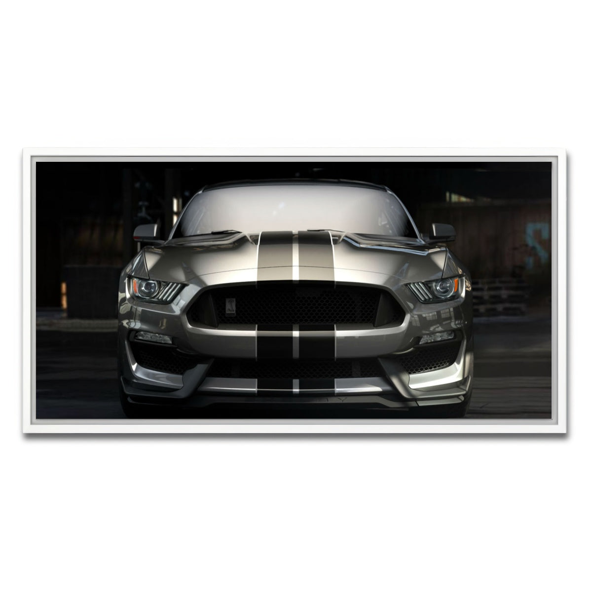 AUTO-MOCKUP WHITE | 2018 Shelby GT350 | 1 Piece | White Framed Canvas | group=2x1