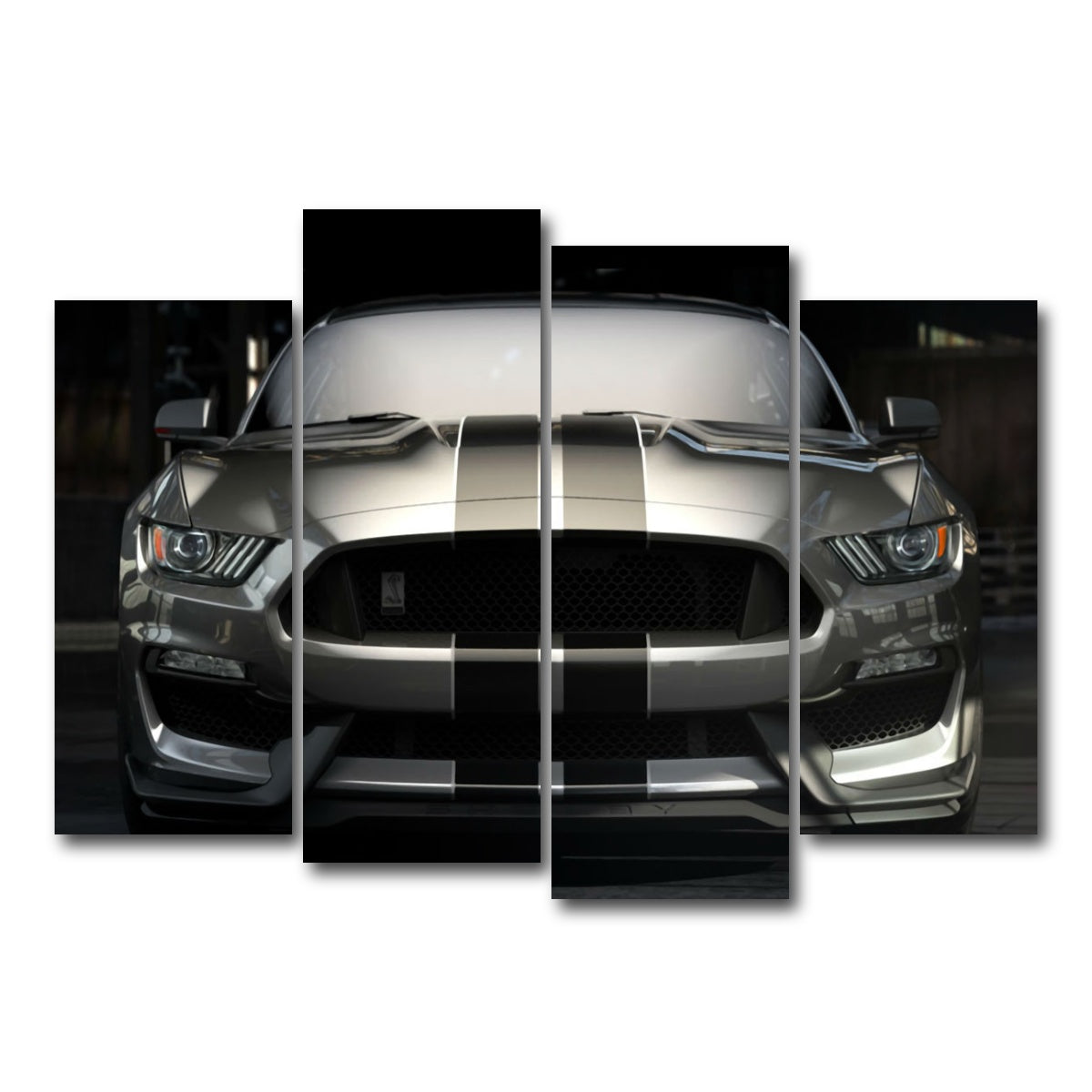 AUTO-MOCKUP WHITE | 2018 Shelby GT350 | 4 Piece | Gallery Wrap Canvas | group=4_normal