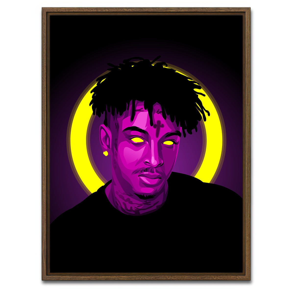 AUTO-MOCKUP WHITE | 21 savage | 1 Piece | Walnut Framed Canvas | group=3x4