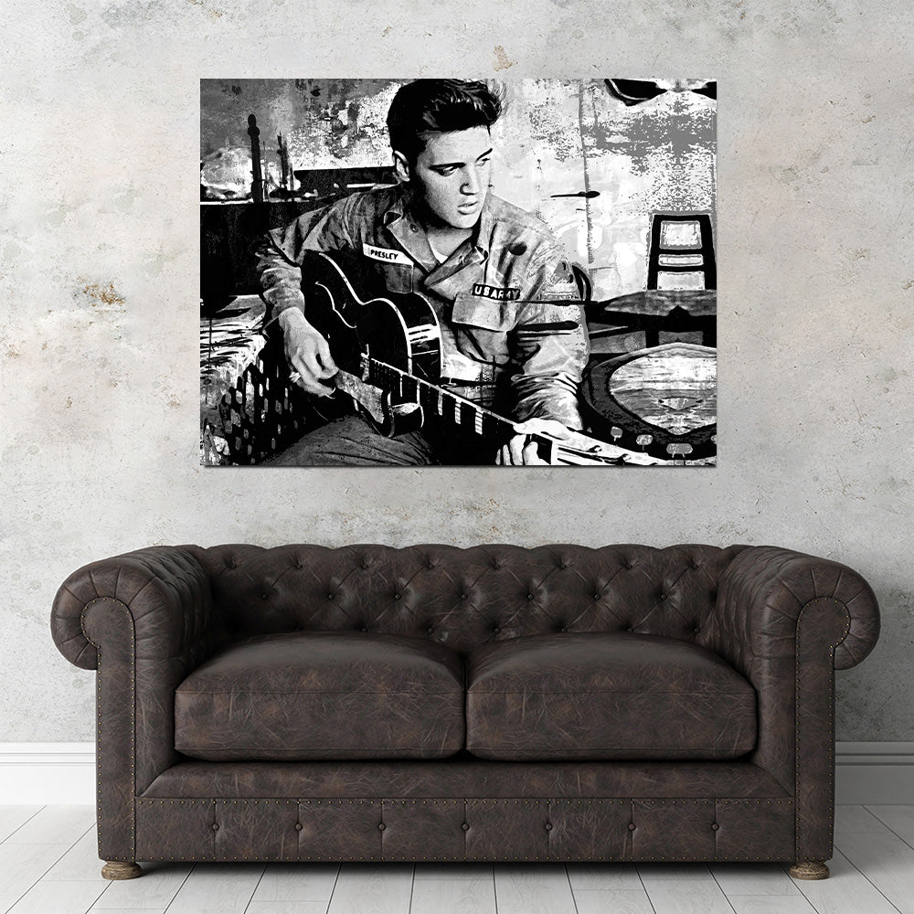 Elvis Presley Grayscale Wall Art