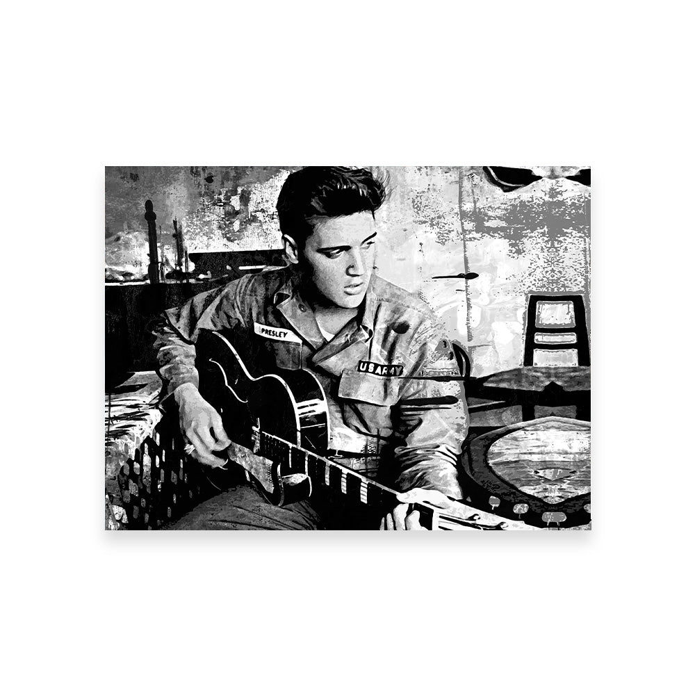 Elvis Presley Grayscale Wall Art