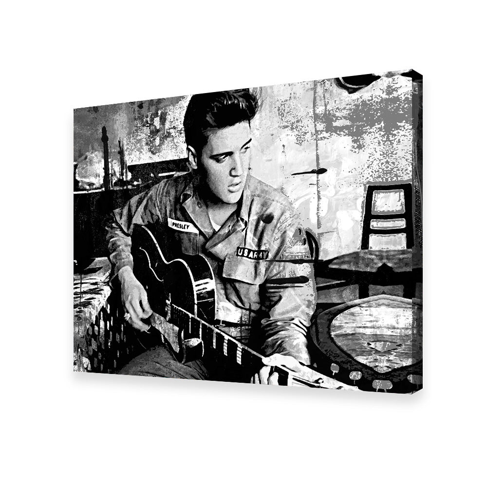 Elvis Presley Grayscale Wall Art