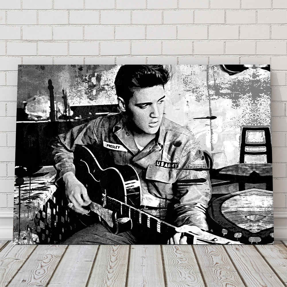Elvis Presley Grayscale Wall Art