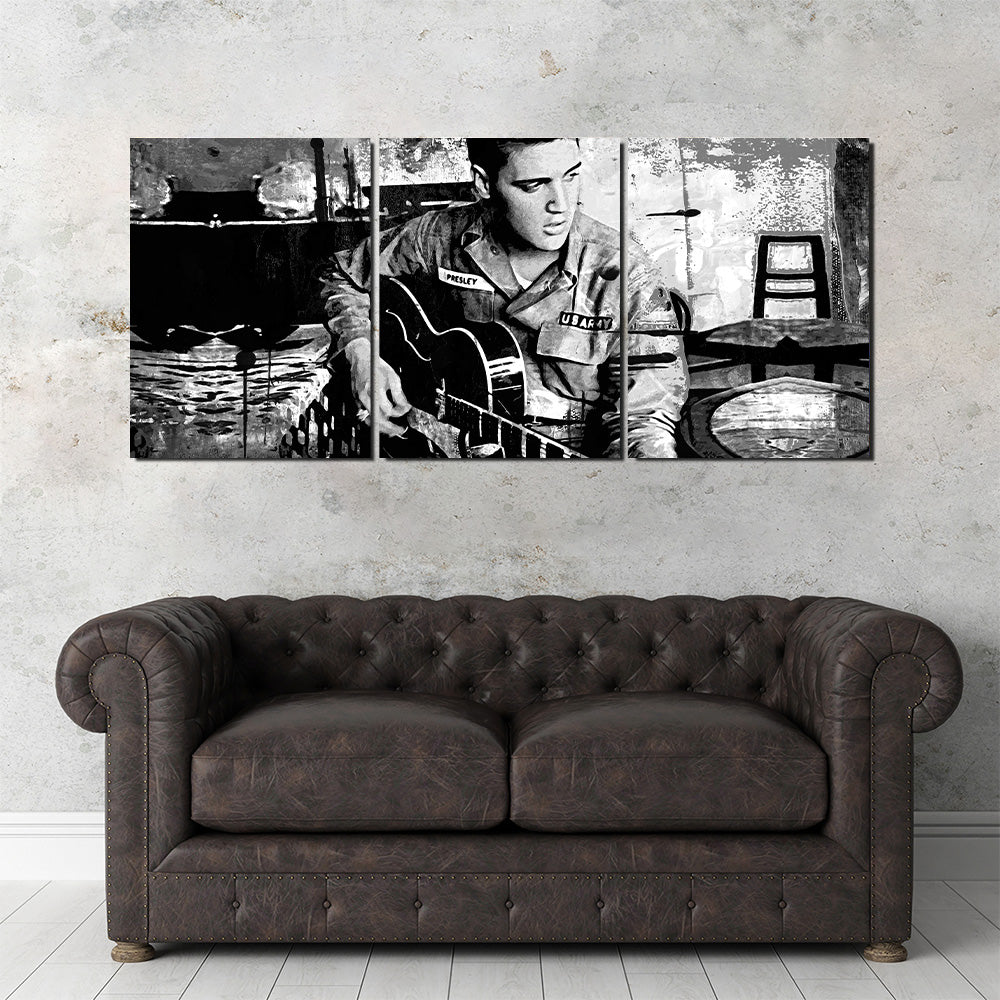 Elvis Presley Grayscale Wall Art