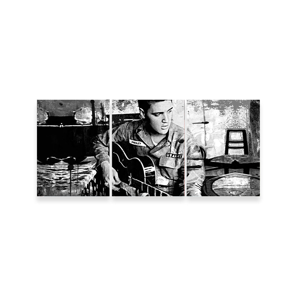 Elvis Presley Grayscale Wall Art