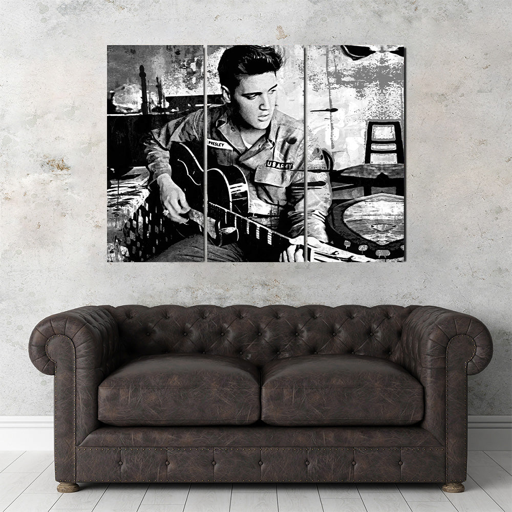 Elvis Presley Grayscale Wall Art