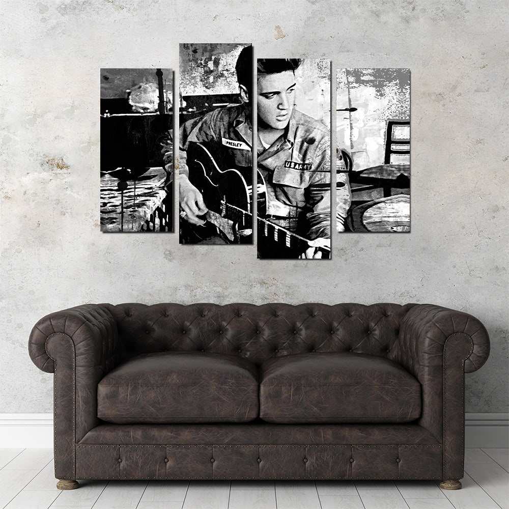 Elvis Presley Grayscale Wall Art