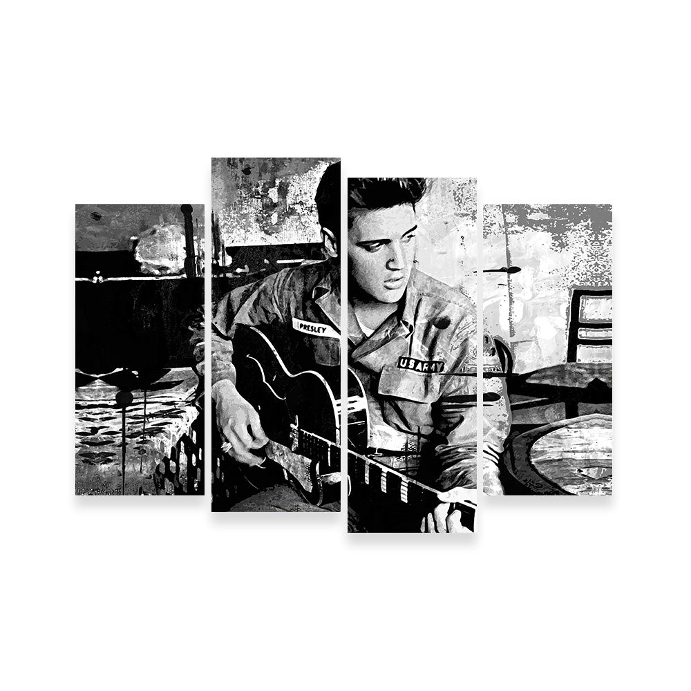 Elvis Presley Grayscale Wall Art