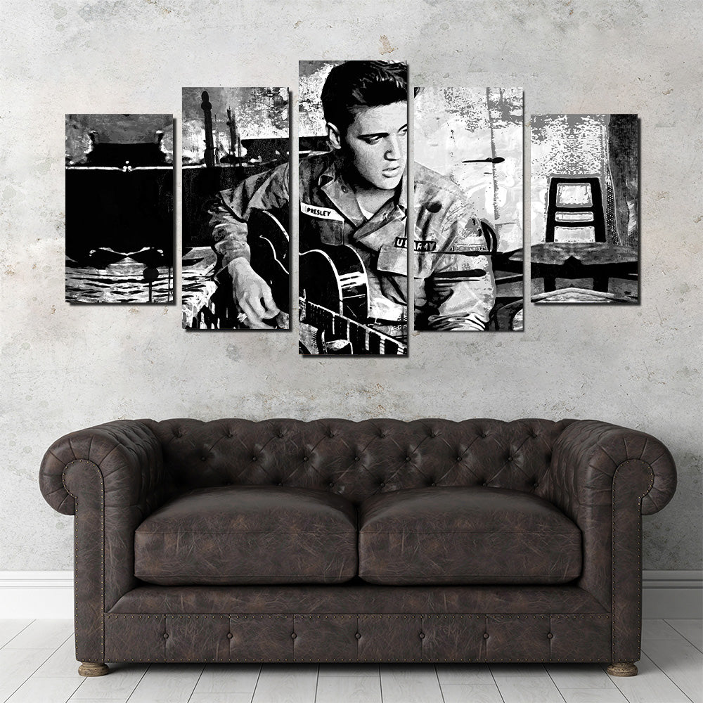 Elvis Presley Grayscale Wall Art