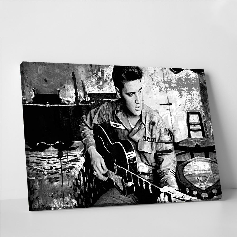 Elvis Presley Grayscale Wall Art