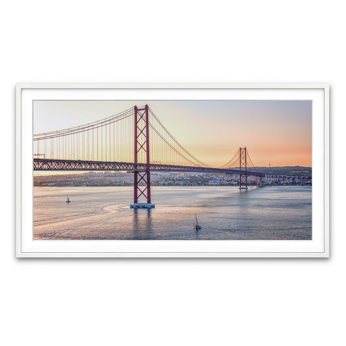 Framed Print 2x1 White