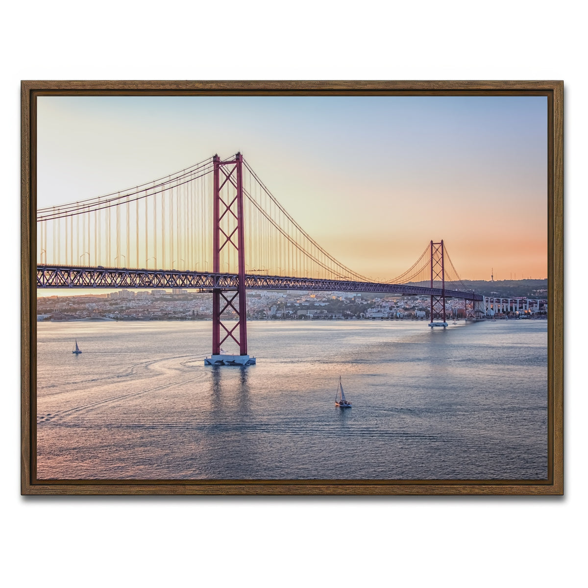 AUTO-MOCKUP WHITE | 25 de Abril Bridge | 1 Piece | Walnut Framed Canvas | group=4x3