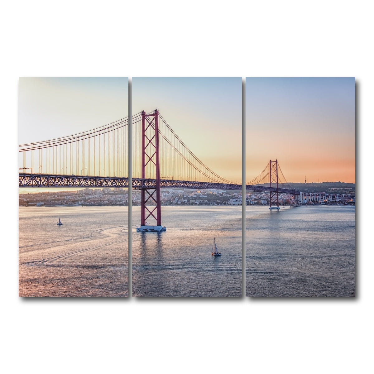 AUTO-MOCKUP WHITE | 25 de Abril Bridge | 3 Piece | Gallery Wrap Canvas | group=12x24