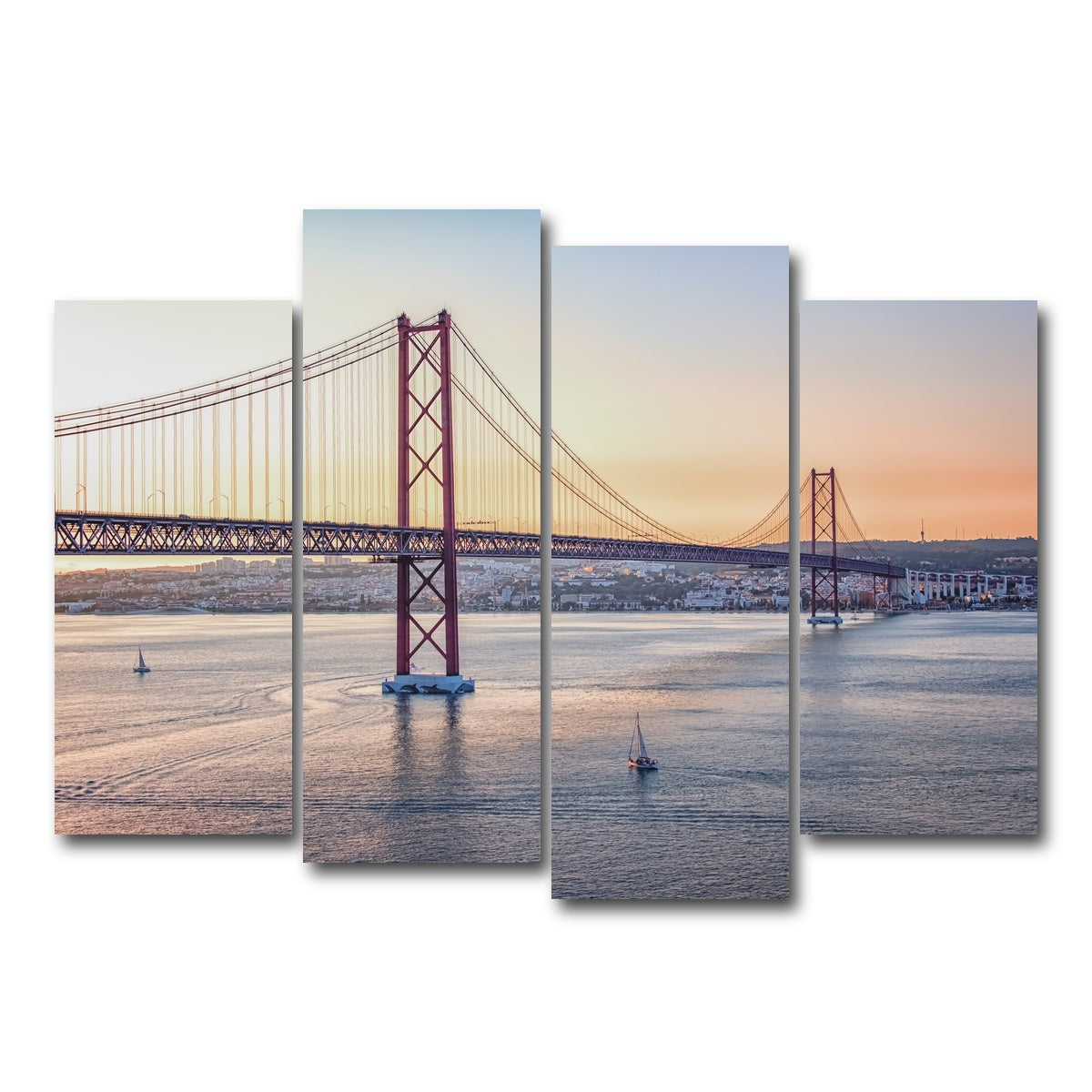 AUTO-MOCKUP WHITE | 25 de Abril Bridge | 4 Piece | Gallery Wrap Canvas | group=4_normal