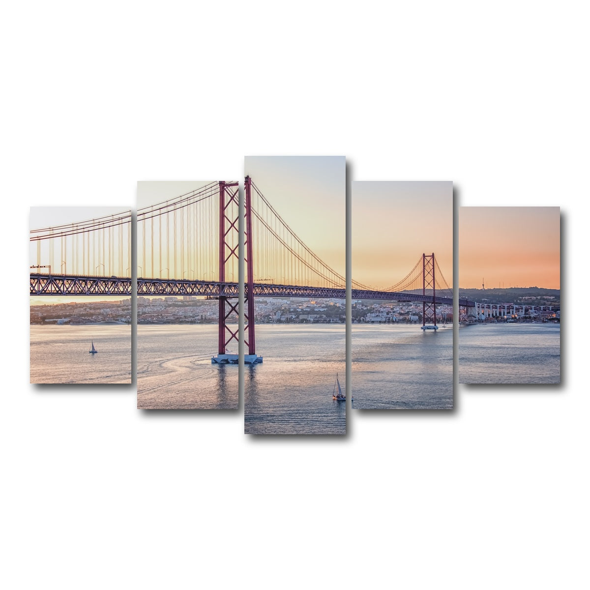 AUTO-MOCKUP WHITE | 25 de Abril Bridge | 5 Piece | Gallery Wrap Canvas | group=5_normal