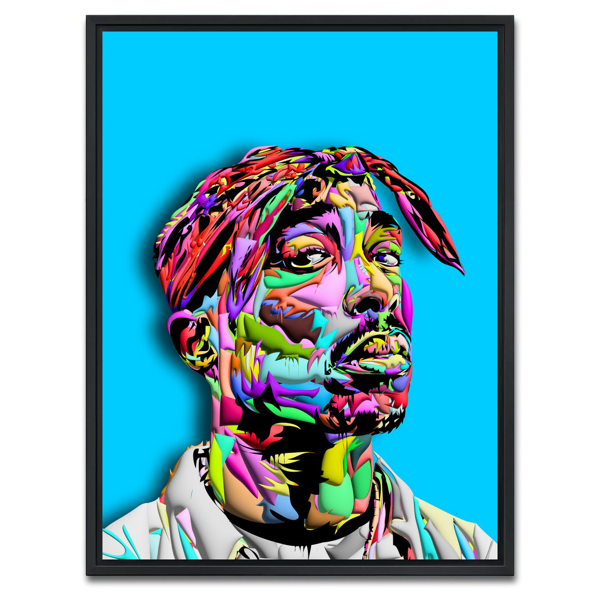 AUTO-MOCKUP WHITE | 2pac Blue | 1 Piece | Black Frame | group=3x4