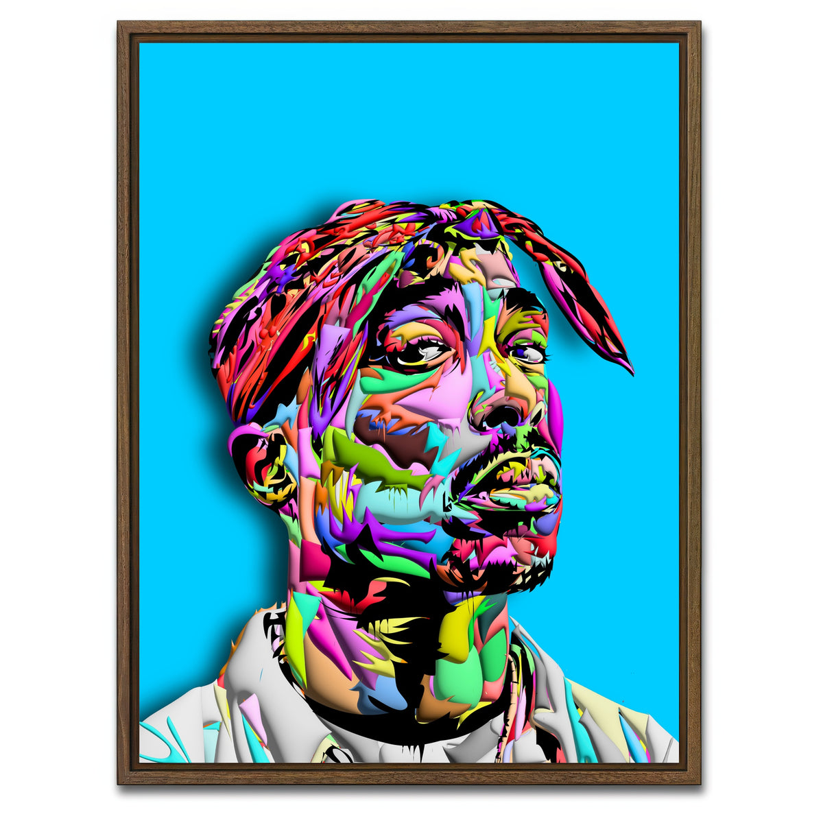AUTO-MOCKUP WHITE | 2pac Blue | 1 Piece | Walnut Frame | group=3x4