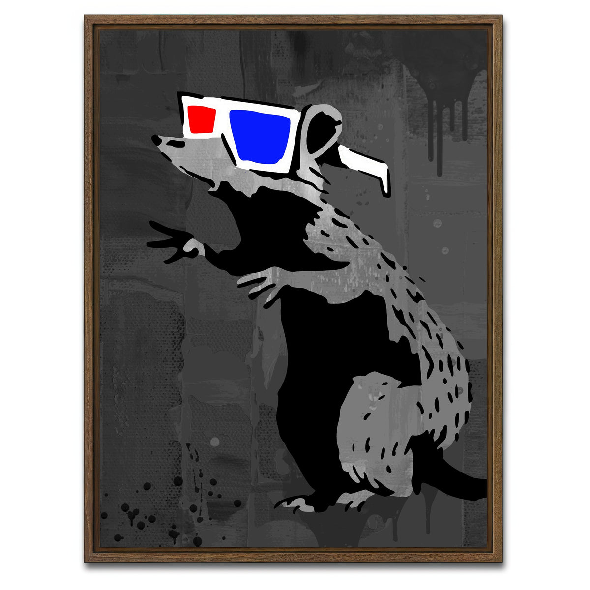 AUTO-MOCKUP WHITE | 3D rat | 1 Piece | Walnut Framed Canvas | group=3x4