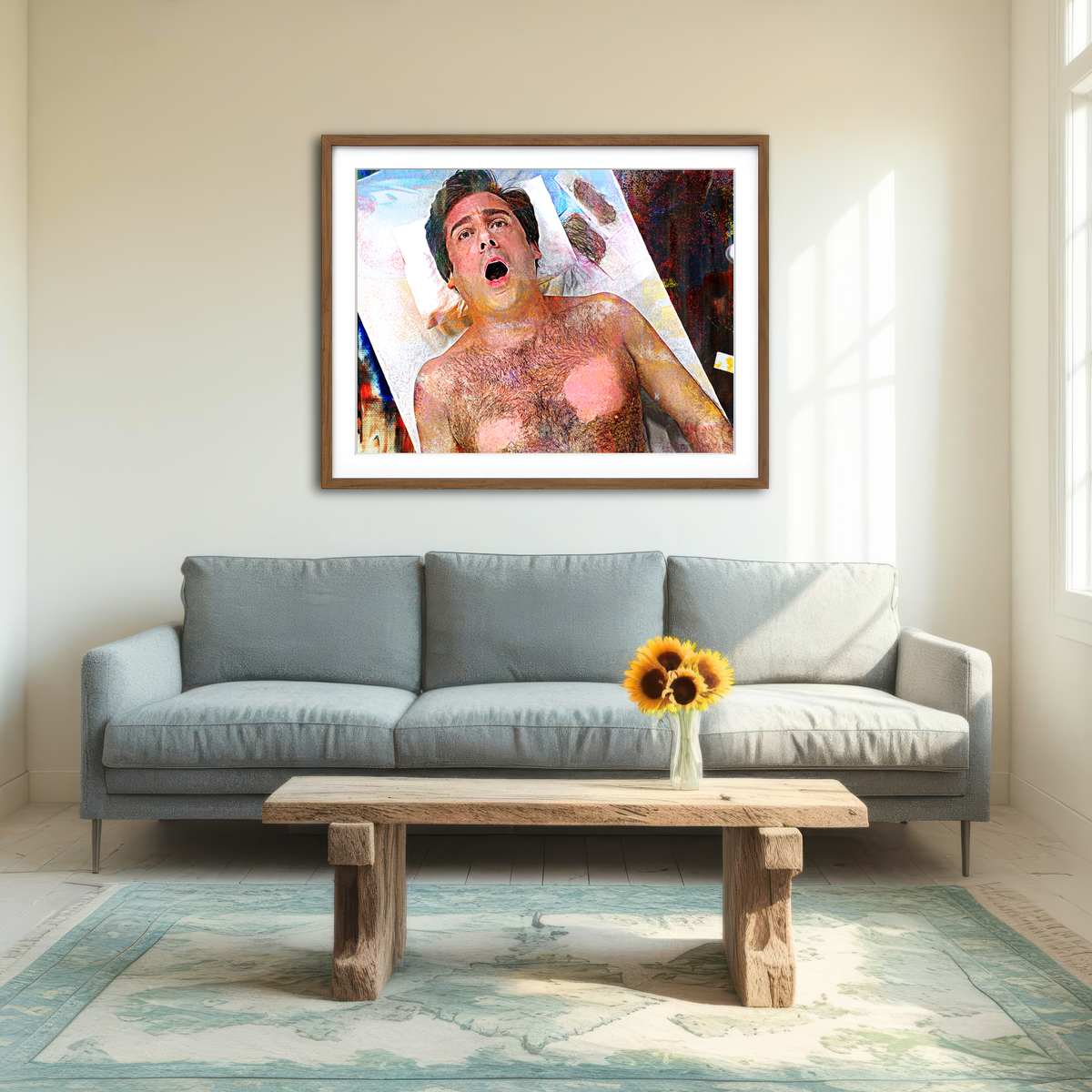 AUTO-MOCKUP ROOM | 40-Year-Old Virgin Waxing Wall Art