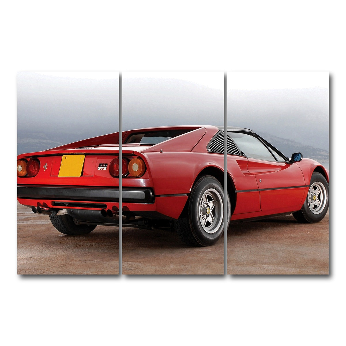 AUTO-MOCKUP WHITE | '77 Ferrari GTS | 3 Piece | Gallery Wrap Canvas | group=12x24