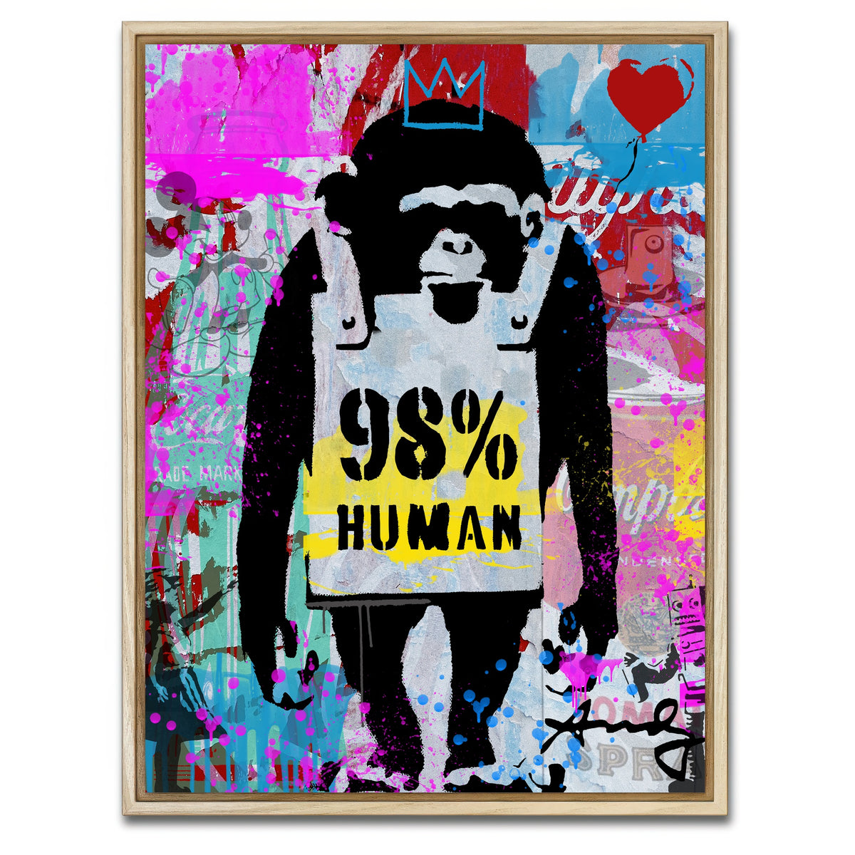 AUTO-MOCKUP WHITE | 98% human | 1 Piece | Natural Framed Canvas | group=3x4