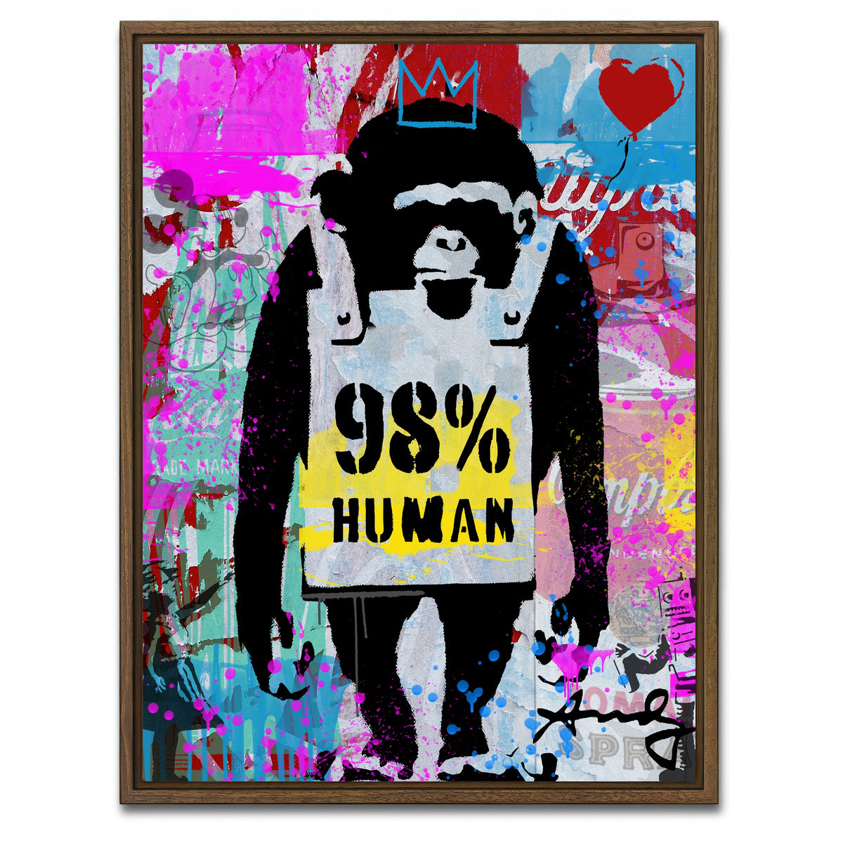 AUTO-MOCKUP WHITE | 98% human | 1 Piece | Walnut Framed Canvas | group=3x4