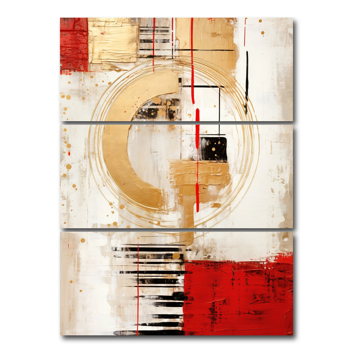 AUTO-MOCKUP WHITE | ABSTRACT ART Atmospheric excitement | 3 Piece | Gallery Wrap Canvas | group=8x18_stacked