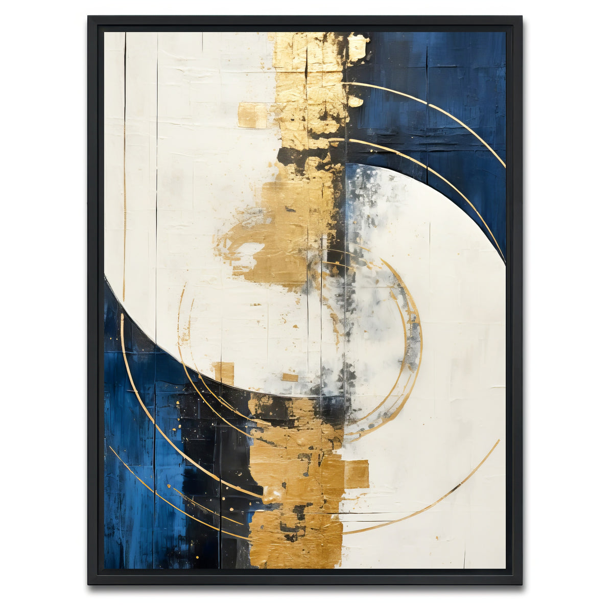AUTO-MOCKUP WHITE | ABSTRACT ART Blazing Sun | 1 Piece | Black Framed Canvas | group=3x4