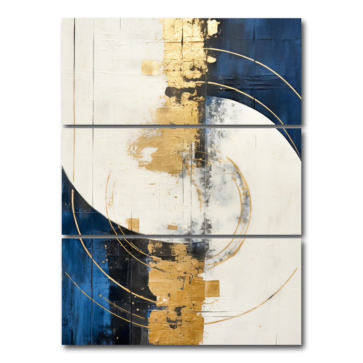 AUTO-MOCKUP WHITE | ABSTRACT ART Blazing Sun | 3 Piece | Gallery Wrap Canvas | group=8x18_stacked