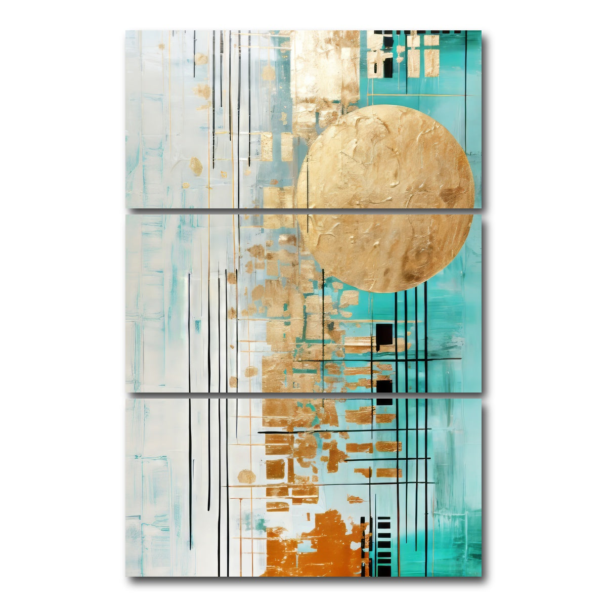 AUTO-MOCKUP WHITE | ABSTRACT ART Bright day | 3 Piece | Gallery Wrap Canvas | group=12x24_stacked