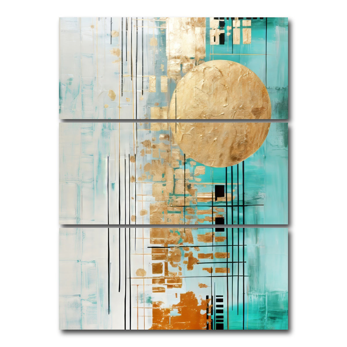 AUTO-MOCKUP WHITE | ABSTRACT ART Bright day | 3 Piece | Gallery Wrap Canvas | group=8x18_stacked